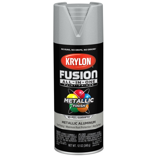 12 Oz Krylon K02766007 Aluminum Fusion All-In-One Paint & Primer Spray Paint, Metallic