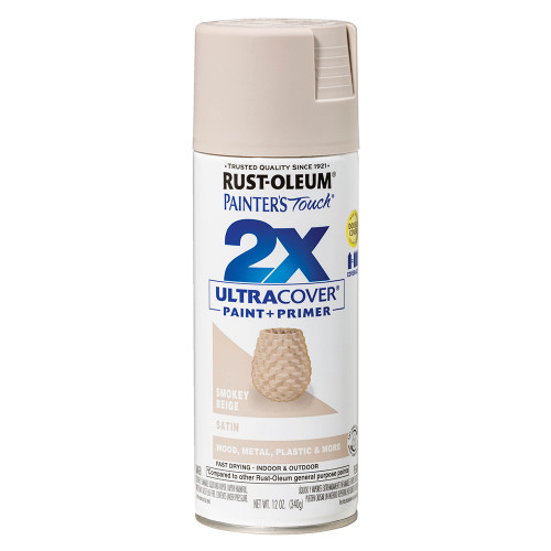 Rust-Oleum 334092 12oz Satin Smokey Beige 2X Ultra Cover Painters Touch Spray Paint