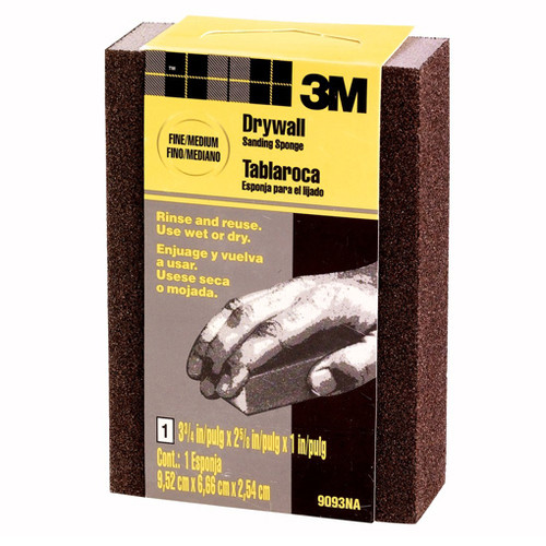 Small Area 3M 9093DCNA Drywall Abrasives Small Area Sanding Sponge, Fine/Medium