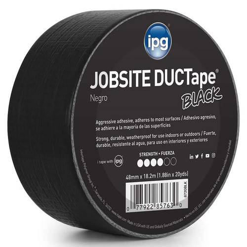 1.88" x 20 Yds Intertape 6720 Black Jobsite General Purpose Duct Tape Colored