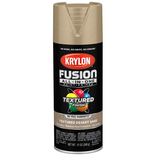 12 Oz Krylon K02781007 Desert Sand Fusion All-In-One Paint & Primer Spray Paint, Textured