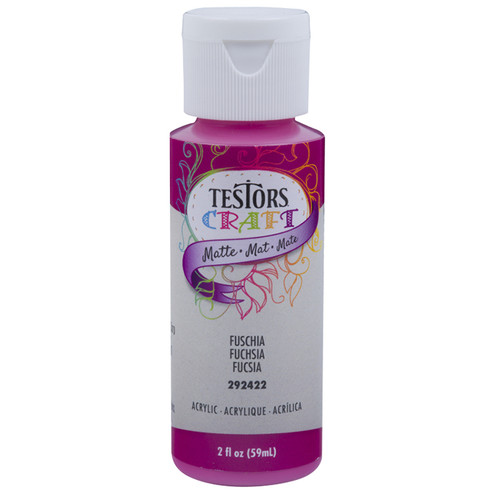 2 Oz Rust-Oleum 292422A Matte Fuchsia Testors Acrylic Craft Paint
