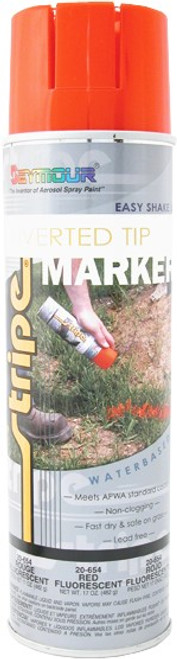 Seymour 20-654 20 oz. (17 oz. Fill) Fluorescent Red Stripe Inverted Tip Marker