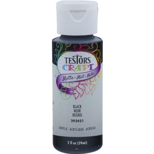 Testors Craft 292421A 2 Oz. Black Matte Acrylic Paint