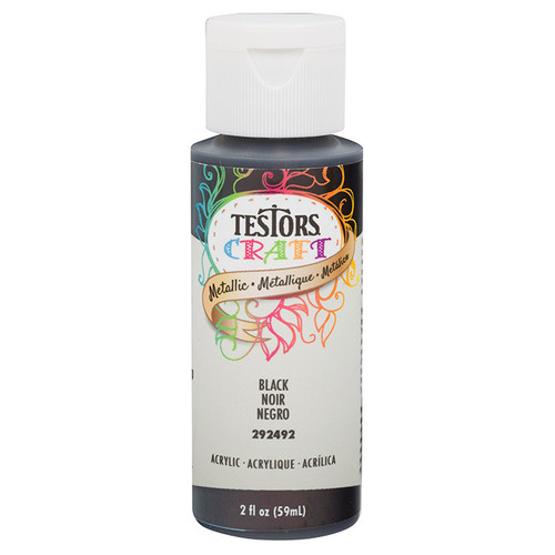 Testors Craft 292492 2 Oz. Black Metallic Acrylic Paint
