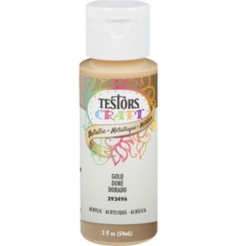 Testors Craft 292496A 2 Oz. Gold Metallic Acrylic Paint