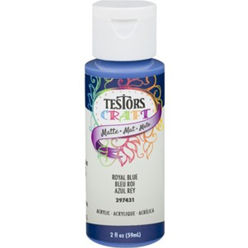 Testors Craft 297431A 2 Oz. Royal Blue Matte Acrylic Paint