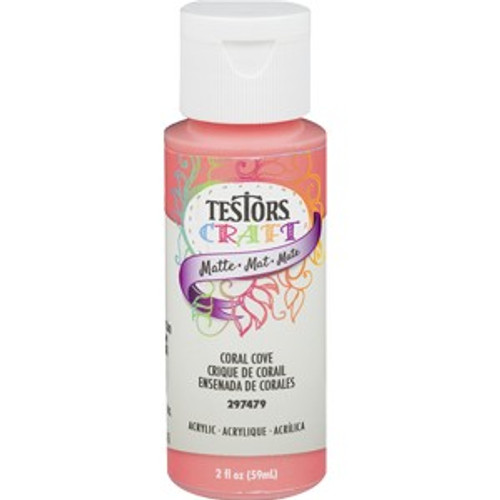 2 Oz Rust-Oleum 297479 Matte Coral Cove Testors Acrylic Craft Paint