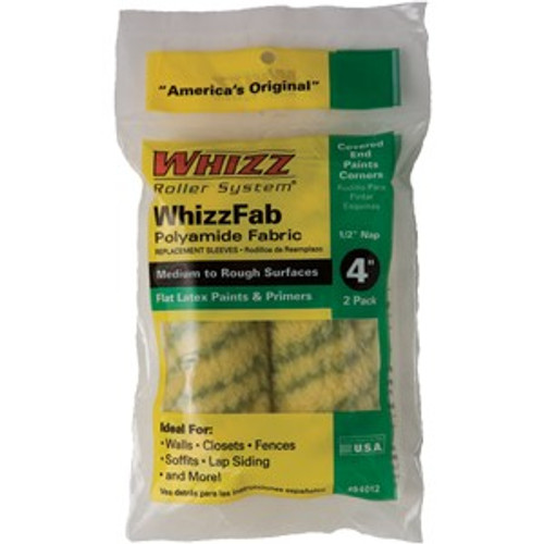 Whizz 84012 4" Whizzfab 1/2" Nap Mini Roller 2Pk