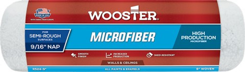 Wooster R524 9" x 9/16" Nap Microfiber Roller Cover