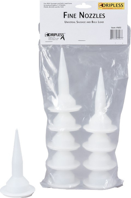 Dripless N03 Fine Replacement Nozzles For Sausage And Bulk Load Sealant Dispensing Guns
