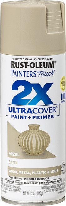 Rust-Oleum 334067 12oz Satin Fossil 2X Ultra Cover Painters Touch Spray Paint