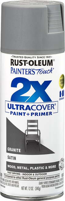 Rust-Oleum 334069 12oz Satin Granite 2X Ultra Cover Painters Touch Spray Paint