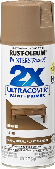 Rust-Oleum 334076 12oz Satin Nutmeg 2X Ultra Cover Painters Touch Spray Paint
