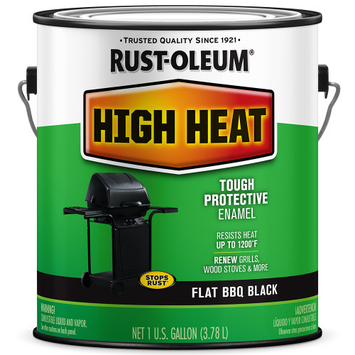 1 Gal Rust-Oleum 233967 Bar-B-Que Black Specialty High Heat Brush Paint, Flat
