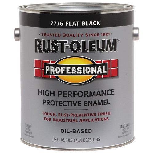 1 Gal Rust-Oleum 7776402 Flat Black Professional Oil-Based High Performance Protective Enamel