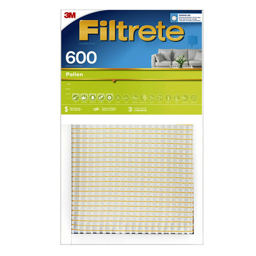 16" x 20" x 1" 3M 9830-4 Filtrete Pollen Air Filter, 600 MPR