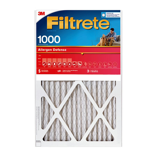 20" x 20" x 1" 3M 9802-4 Filtrete Allergen Defense Air Filter, 1000 MPR