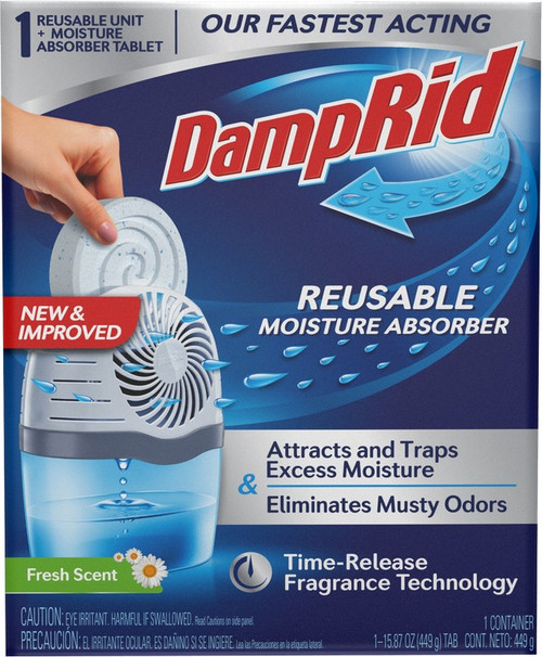 Damp Rid FG96FSSB 15.8oz Fresh Scent Drop-In Moisture Absorbing Tabs Starter Kit