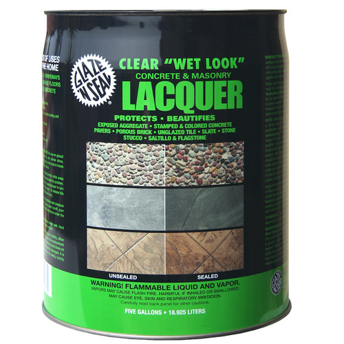 5 Gal Glaze 'N Seal 124 Clear Glaze 'N Seal Original “Wet Look” Concrete and Masonry Lacquer Sealer