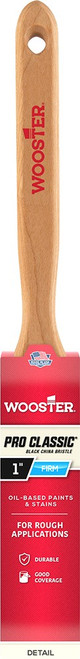 Wooster Z1202 1" Pro Classic Black China Firm Bristle Flat Sash Paint Brush