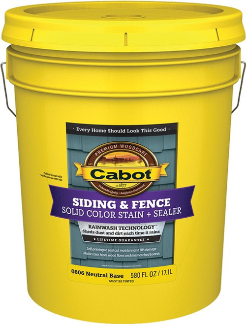 Cabot 0806 5gal Neutral-Base Solid Color Acrylic Siding Stain