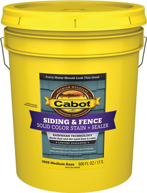 Cabot 0808 5gal Med-Base Solid Color Acrylic Siding Stain