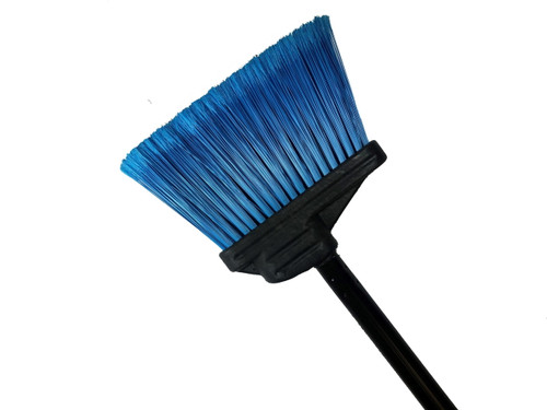 Lobby Broom - 4" Trim Blue - Head And 30" Black Handle