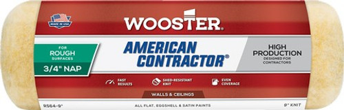 Wooster R364 9" American Contractor 3/4" Nap Roller Cover Side Stack