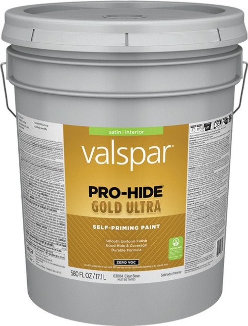 Valspar 63004.008 5gal Satin Finish Clear Base Pro-Hide Gold Ultra Interior Paint
