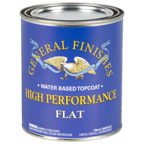 1 Qt General Finishes QTHF Clear High Performance Water-Based Topcoat, Flat