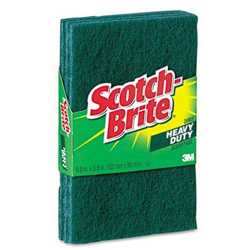 6" x 3-4/5" 3M 223 Scotch-Brite Heavy Duty Rectangleâ€Ž Scour Pad, 3-Pack