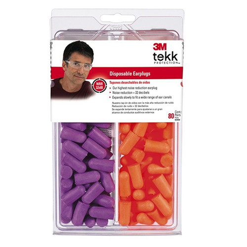 3M 92059-80025T 3M Disposable Earplugs, Colored, 80-Pair