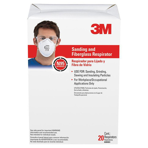 3M 8200HB1-C 3M Sanding and Fiberglass Respirator, 20-Pack