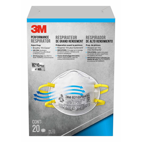 3M 8210PP20 Tekk Protection Particulate Respirator, Contractor 20-Pack - 4ct. Case