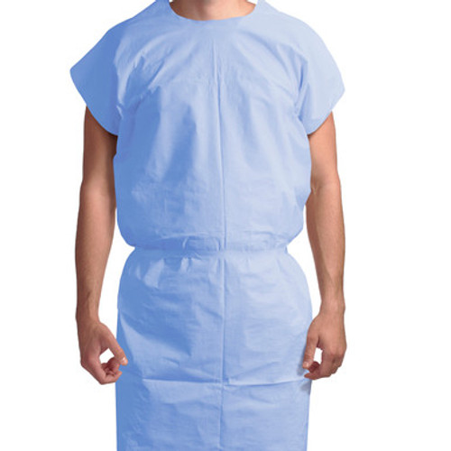 Exam Gown 3 ply T/P/T Universal (Blue), 50/cs