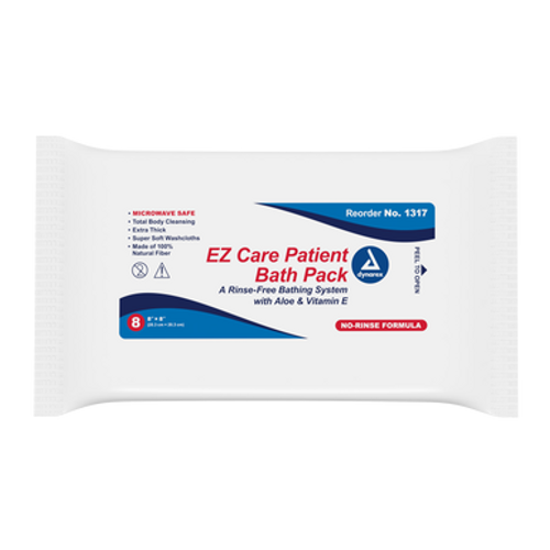 EZ Care Patient Bath Packs, 8" x 8", 24/8/Cs