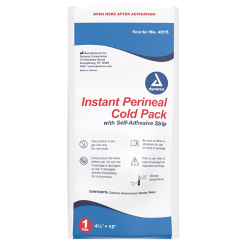 Perineal Instant Cold Pack with self adhesive strip, 4 1/2" x 12", 24/Cs