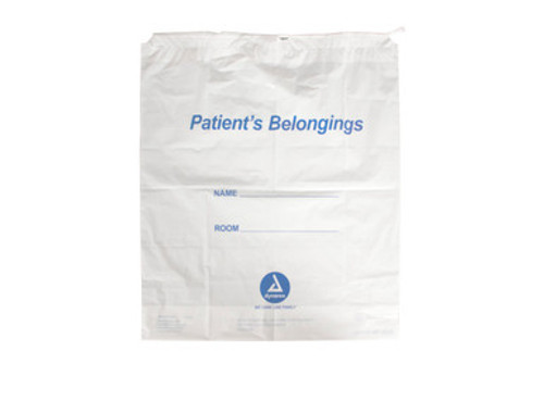 Patient Belonging Bag - Drawstring, 16" x 18" x 4"  clear, 250/Cs