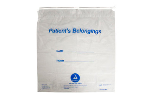 Patient Belonging Bag - Drawstring, 20" x 20" x 4" clear, 250/Cs