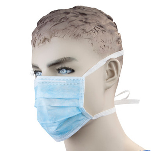 Surgical Face Mask - with Ties, Blue, 6/50/Cs
