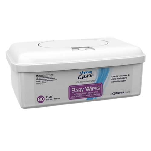 Baby wipes unscented tub, 7"x8", 12/80/Cs