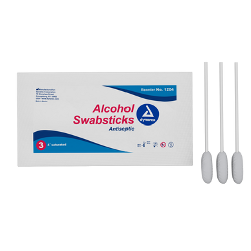 Alcohol Swabstick, 4", 10/25/Cs 3 swabsticks per pack