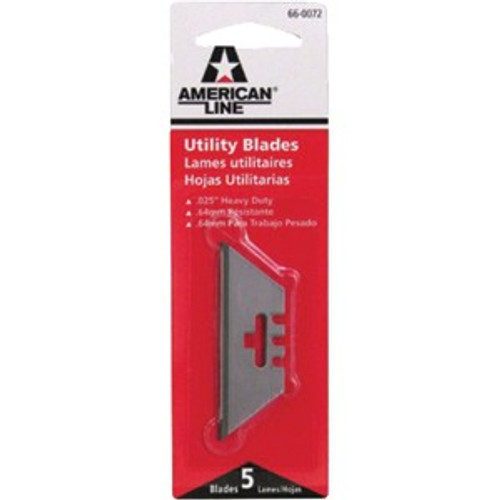 American Line 66-0072 HD 3-Notch Utility Knife Blades (5pk)