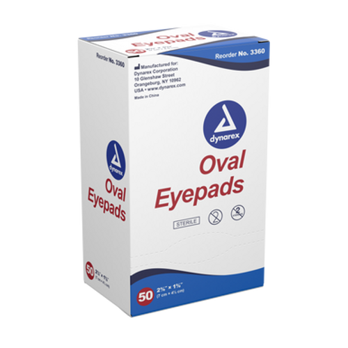 Oval Eye Pads, Sterile, 1 5/8" x 2 5/8", 12/50/Cs