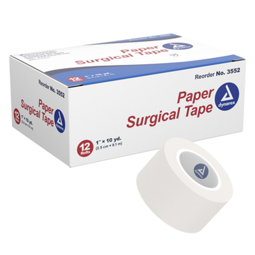 Paper Surgical Tape, 1" x 10 yds, 12/12/Cs