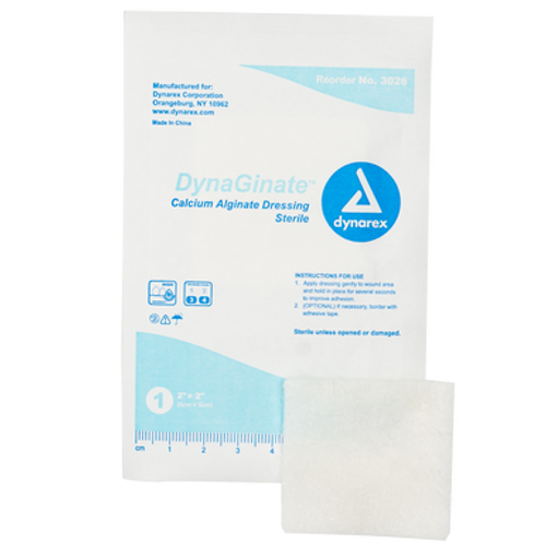 DynaGinate - Calcium Alginate Dressing, 2" x 2", 12/10/Cs