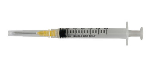 Syringe - Non-Safety with Needle - 3cc Luer Lock, 22G, 3/4" needle, 8/100/cs