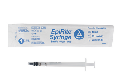 EpiRite Syringe - Luer Slip, 1cc, 10/100/cs