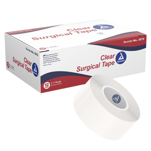 Surgical Tape Transparent, 1" x 10 yds, 12/12/Cs